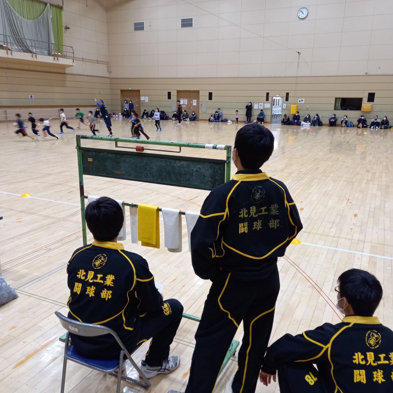 北見市立体育館にて 北見工業高校ラグビー部