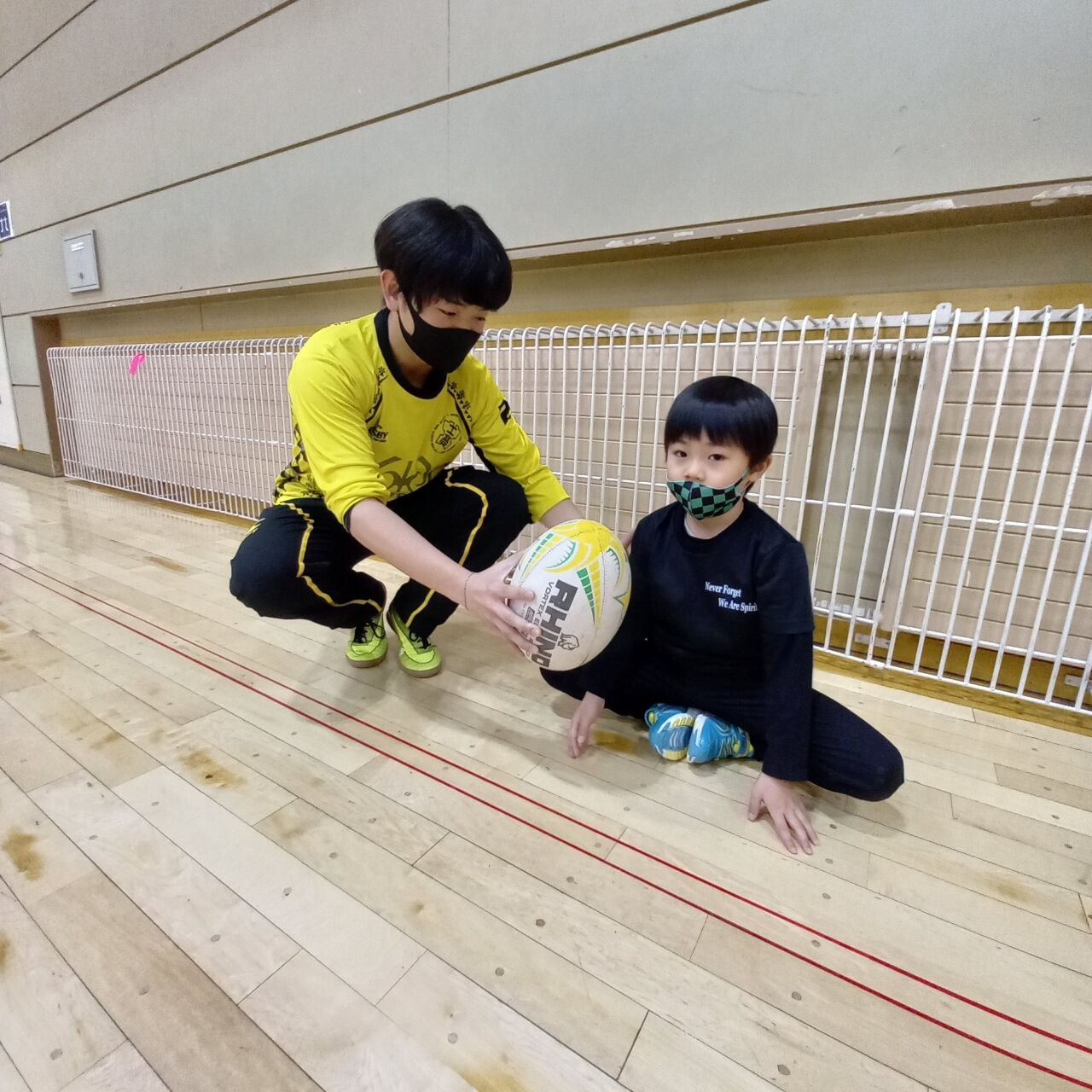 北見市立体育館にて 北見工業高校ラグビー部