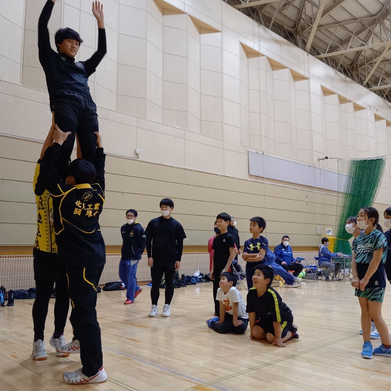 北見市立体育館にて 北見工業高校ラグビー部
