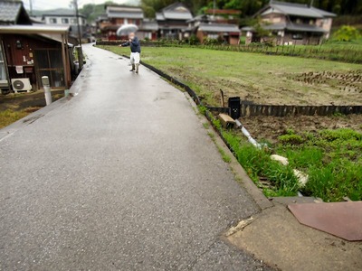 冠水する道路