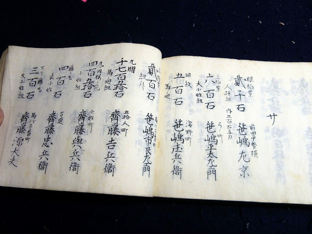 Amazon.co.jp: 真袖加賀金沢藩前田家/分限帳(藩士名簿)/弘化2/75