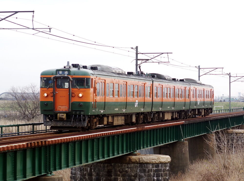 越後線 信濃川分水橋梁115系 鉄橋のある鉄道風景のblog 越後線 信濃川分水橋梁115系 鉄橋のある鉄道風景のblog