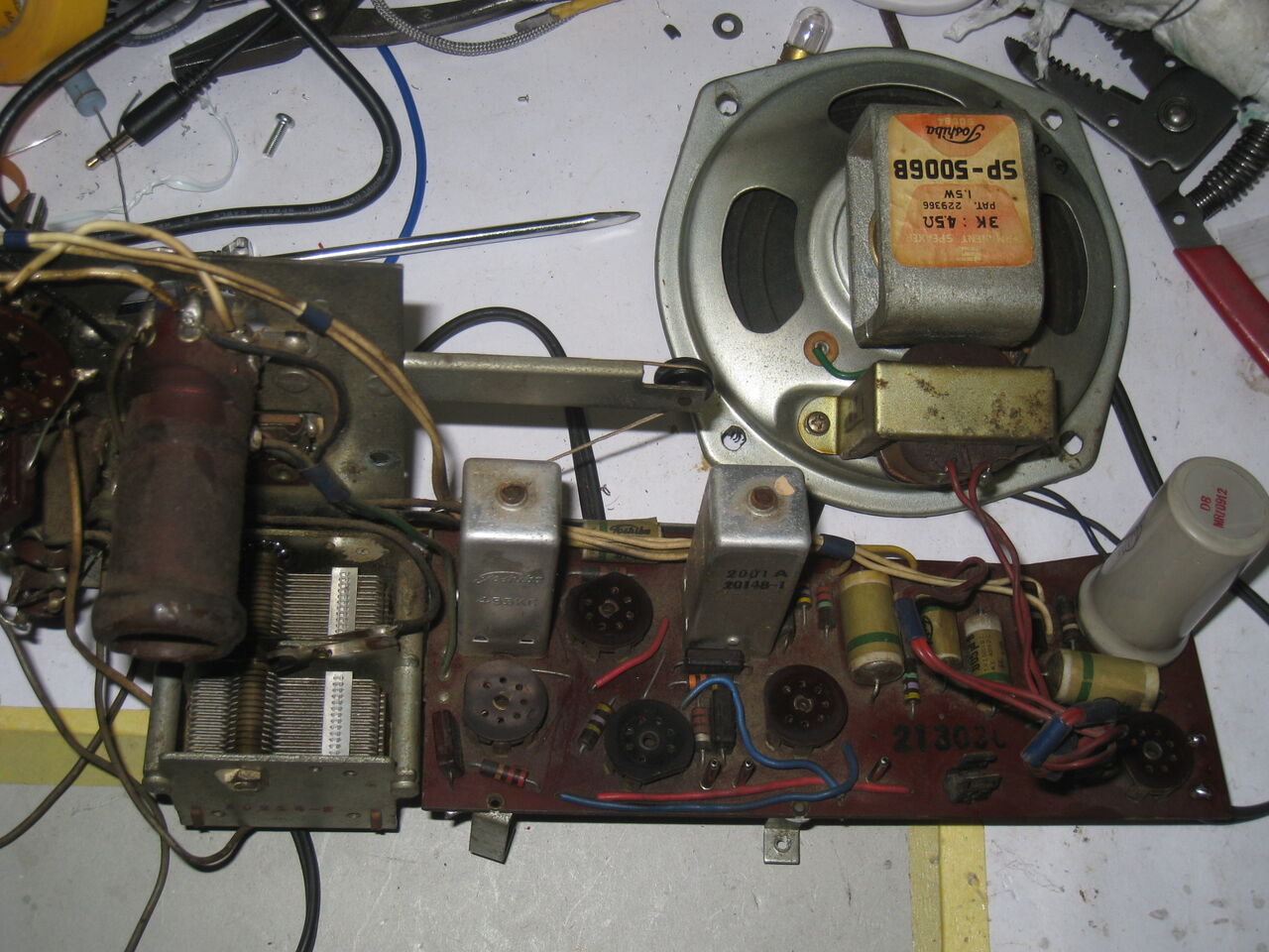 東芝真空管ラジオ 「かなりやPS」の修理 : 真空管ラジオ修理キッシー工房