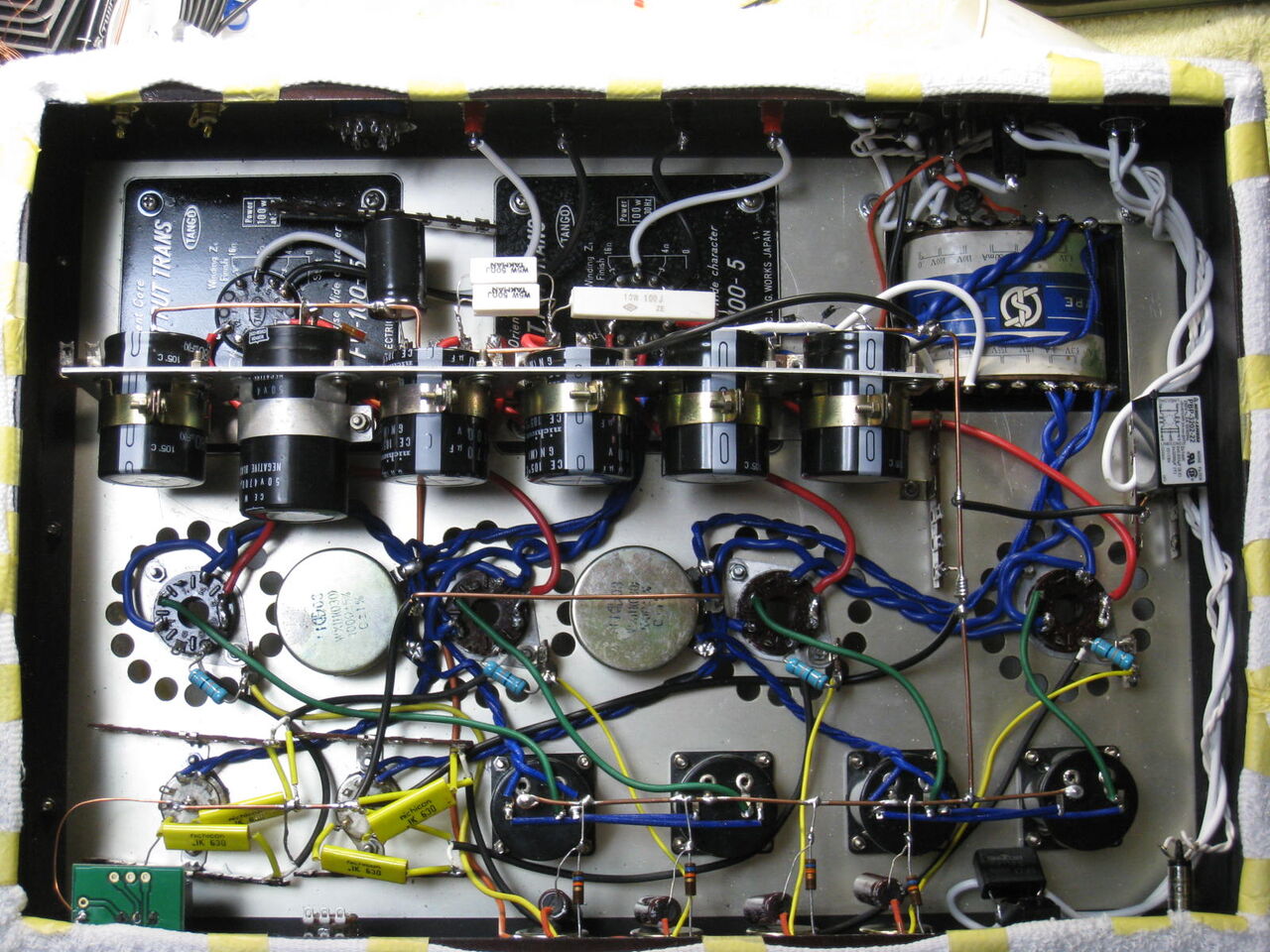 6GB8真空管アンプ 配線終了 : 真空管ラジオ修理キッシー工房