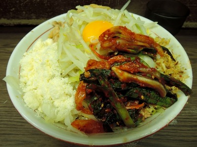 14/06/08 関二郎小+汁なし+粉チーズ+ニラキムチ1