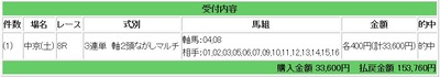 競馬3単