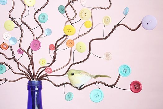 t.yoshida_0609_up 子供服のボタンを再利用。アートなボタンツリー!