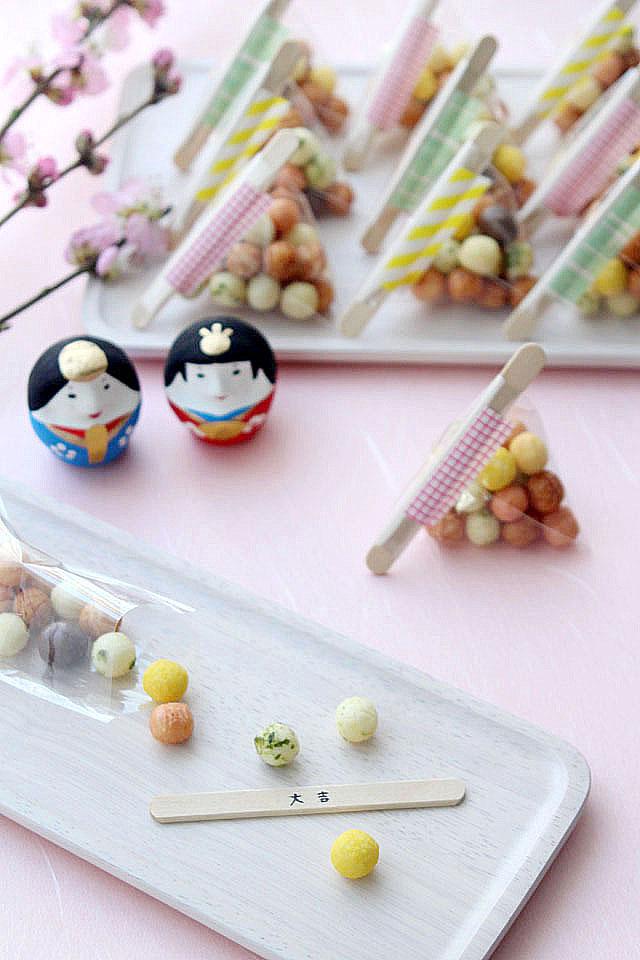 ひな祭り 雛祭 おみくじ テトラ ラッピング 100均