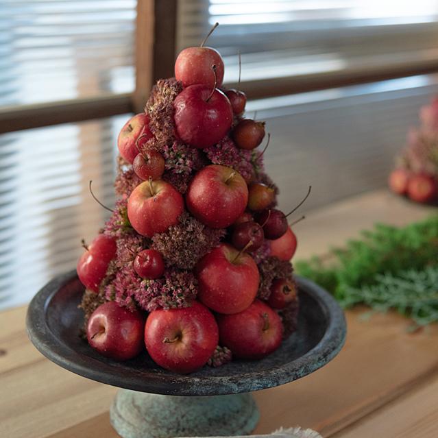 【長野県/道の駅・あおき】後編 ヒメリンゴのクリスマスツリーの作り方