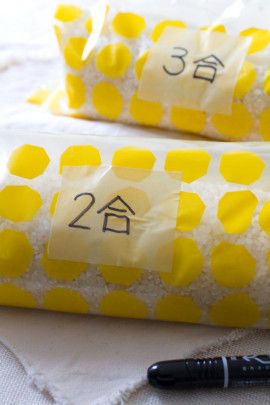 分量はマスキングテープなどに書いておくと 分かりやすいですよ～