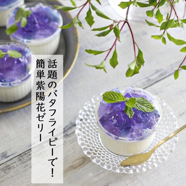 話題のバタフライピーで！簡単紫陽花ゼリー