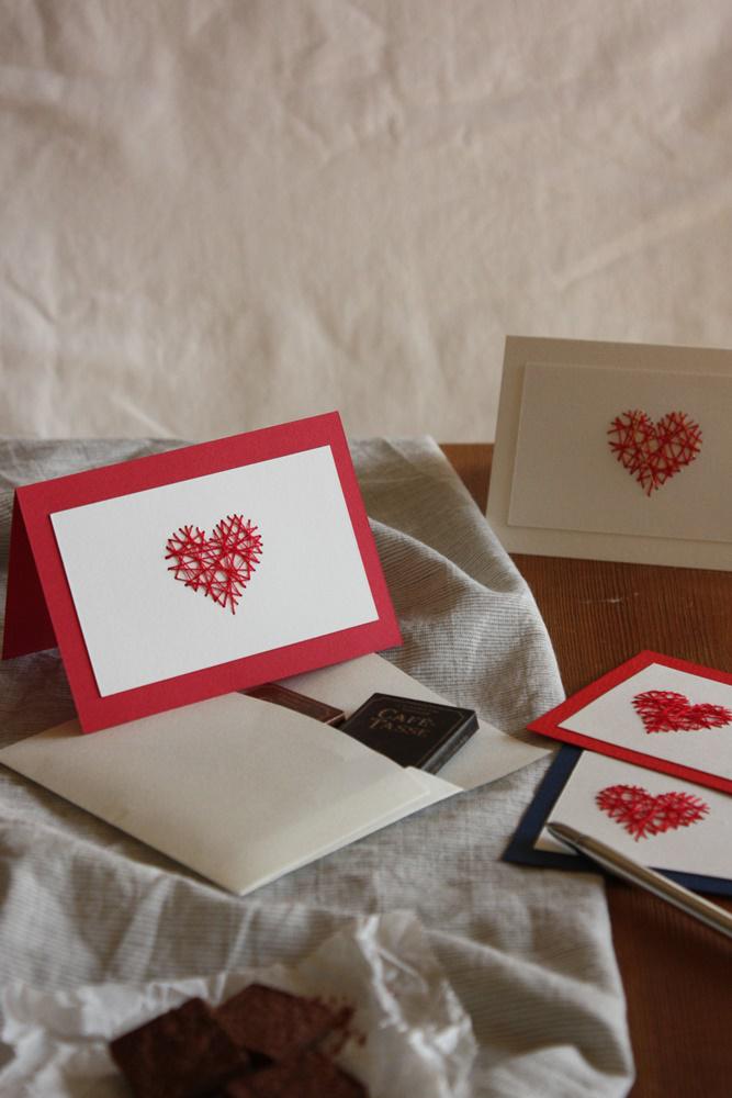簡単バレンタインカード 紙刺繍でハートを作る方法 窪田千紘フォト