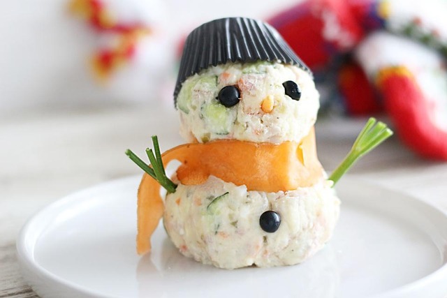 クリスマス レシピ スノーマン 雪だるま ポテトサラダ