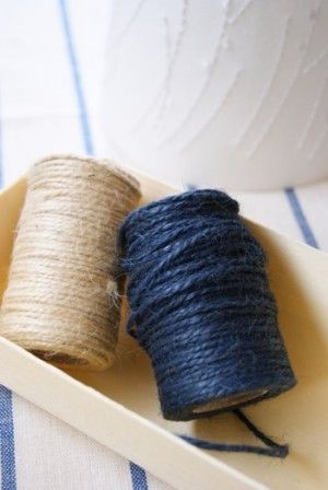 麻ひもを巻いて夏向けランプシェード