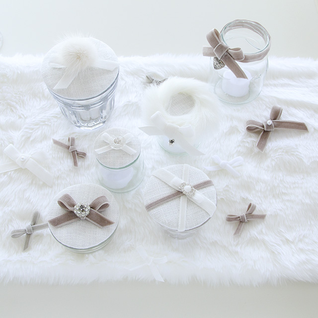 簡単カルトナージュ☆パーティーシーズンに作りたい！ 家にあるビンのホワイトエレガンスアレンジ