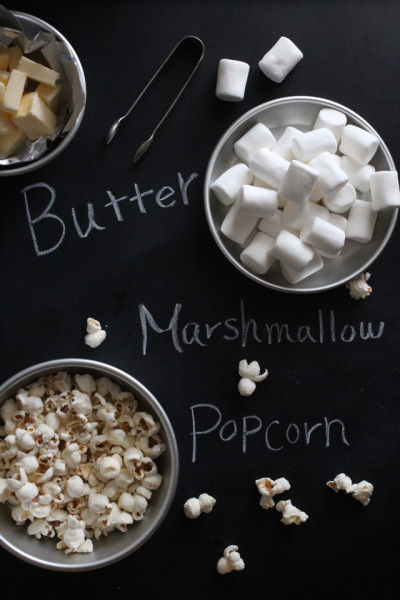 ・バター 30g ・マシュマロ 40g ・ポップコーン 30g