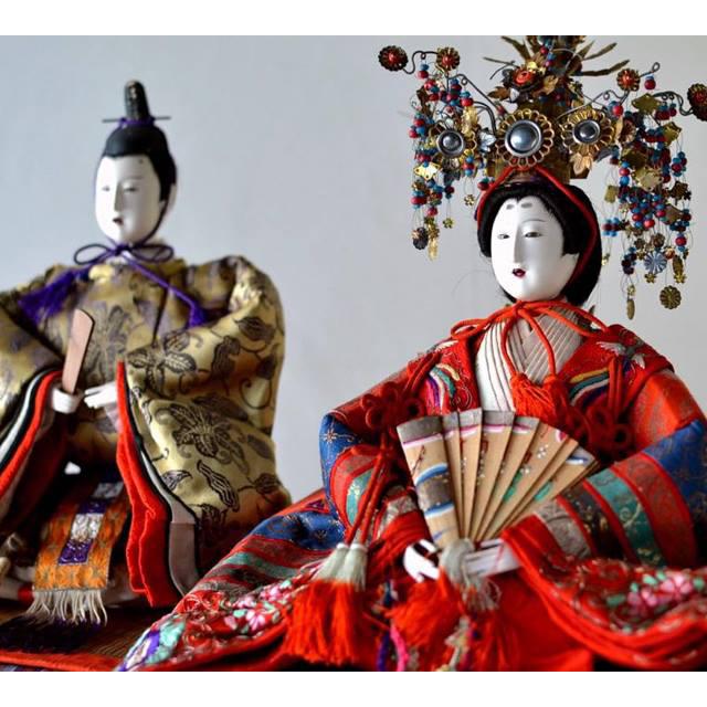 簡単大人のひな飾り 古き良き時代の雛道具を使って