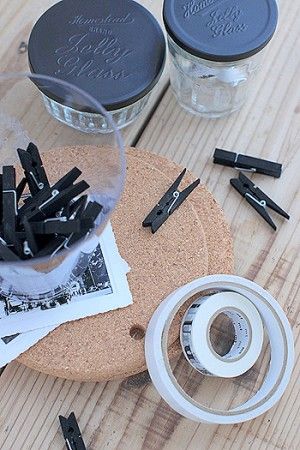 リースのように楽しむ手づくりクリップボード