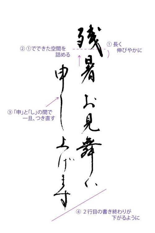 筆書きで贈る残暑見舞い