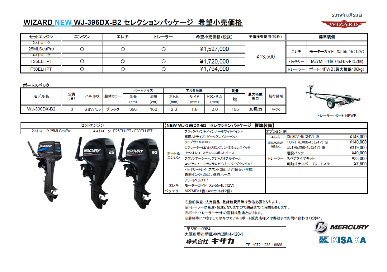 マイナーチェンジ：WIZARD WJ-396DX-B : 本日の船大工。