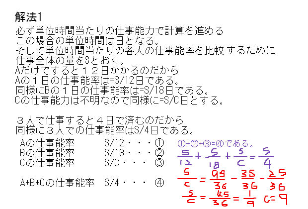 中学受験で仕事算を間違わない方法 中学数学 寺子屋塾の復習サイト