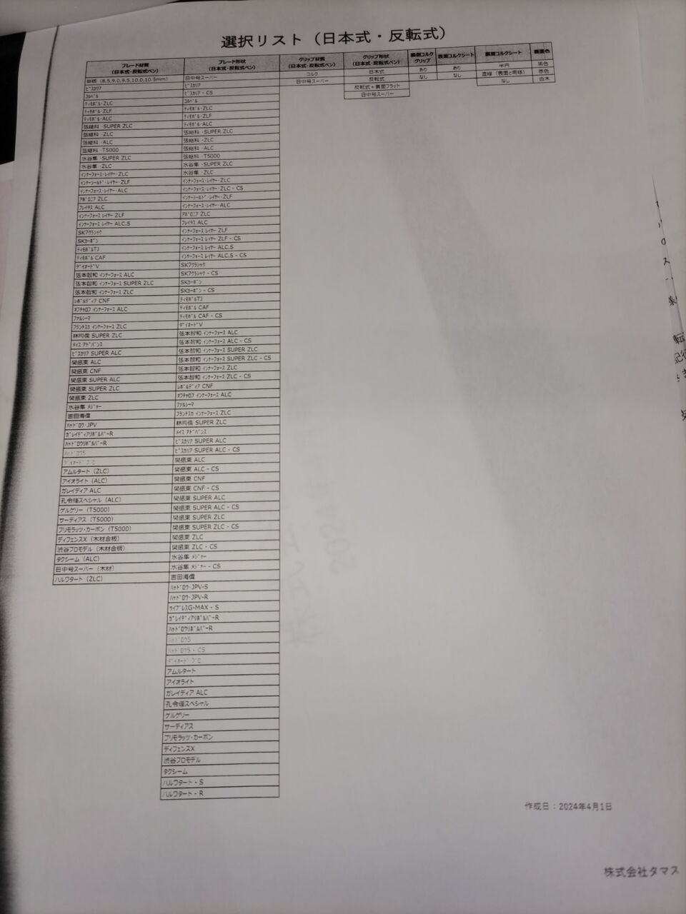 現在の用具紹介】タマス特注ラケットに変えた件について。 : 398