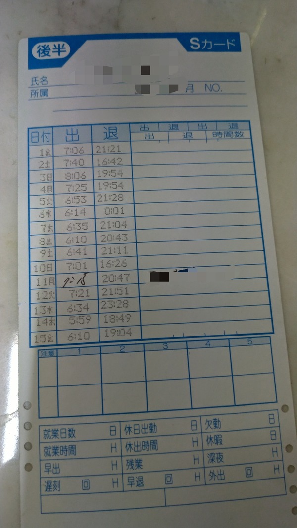 画像 これがブラック企業のタイムカードじゃあ 2ch コピペ情報局 画像 これがブラック企業のタイムカードじゃあ 2ch コピペ情報局