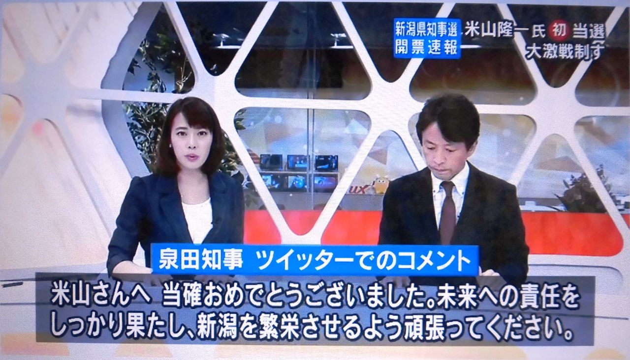 Kobarinのダイアリーノート 新潟知事選 速報