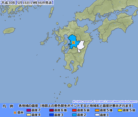 震度３以上が観測された地域はありません。