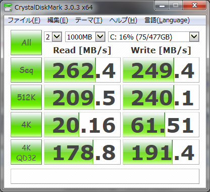 SSDベンチマーク512GB