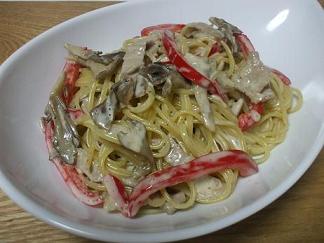 パプリカと豚肉のクリームパスタ