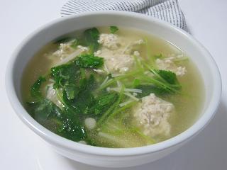 つくねと三つ葉の和風スープ 飲食店では教えてくれないナイショのレシピ
