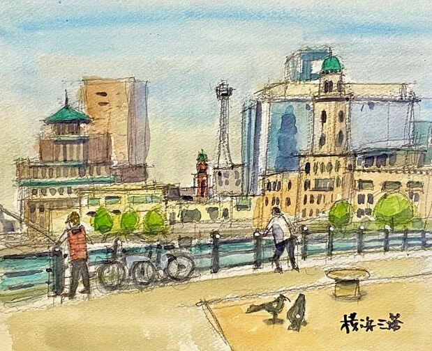 水彩画　ジクレー版画「筑後川の夏」（久留米市） 水彩画 ジクレー版画「筑後川の夏」（久留米市） 城井直哉