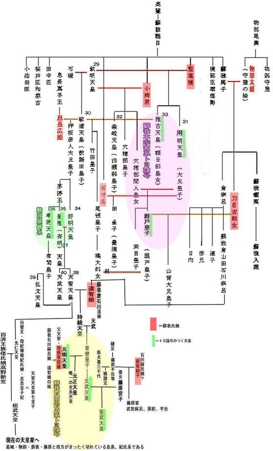 蘇我氏・大王家相関系図 民族学伝承ひろいあげ辞典 蘇我氏・大王家相関系図 民族学伝承ひろいあげ辞典