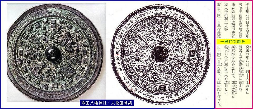 隅田八幡人物画像鏡 ぼう製青銅鏡 民族学伝承ひろいあげ辞典 隅田八幡人物画像鏡 ぼう製青銅鏡 民族学伝承ひろいあげ辞典