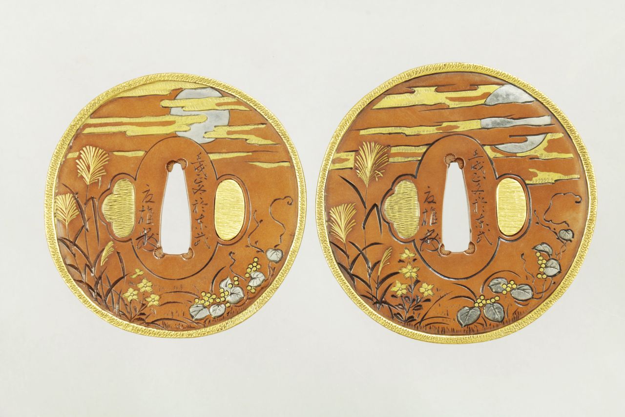 赤銅献上鍔金覆輪 日本刀の鐔・金覆輪 秋草｜日本刀・刀剣