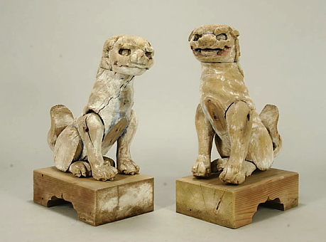 狛犬 一対 骨董 915『獅子狛犬 阿吽一対』 /骨董品 古美術 古道具