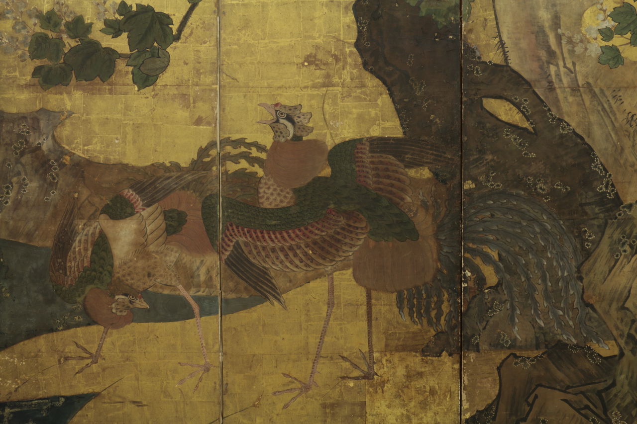 虎（翠石)の屏風絵  12曲　2枚1組（美術品、骨董品、レトロ、ビンテージ） 虎（翠石)の屏風絵 12曲 2枚1組（美術品、骨董品、