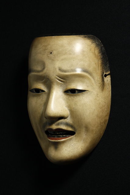能面　面袋付き　邯鄲男 kantanotoko4.JPG