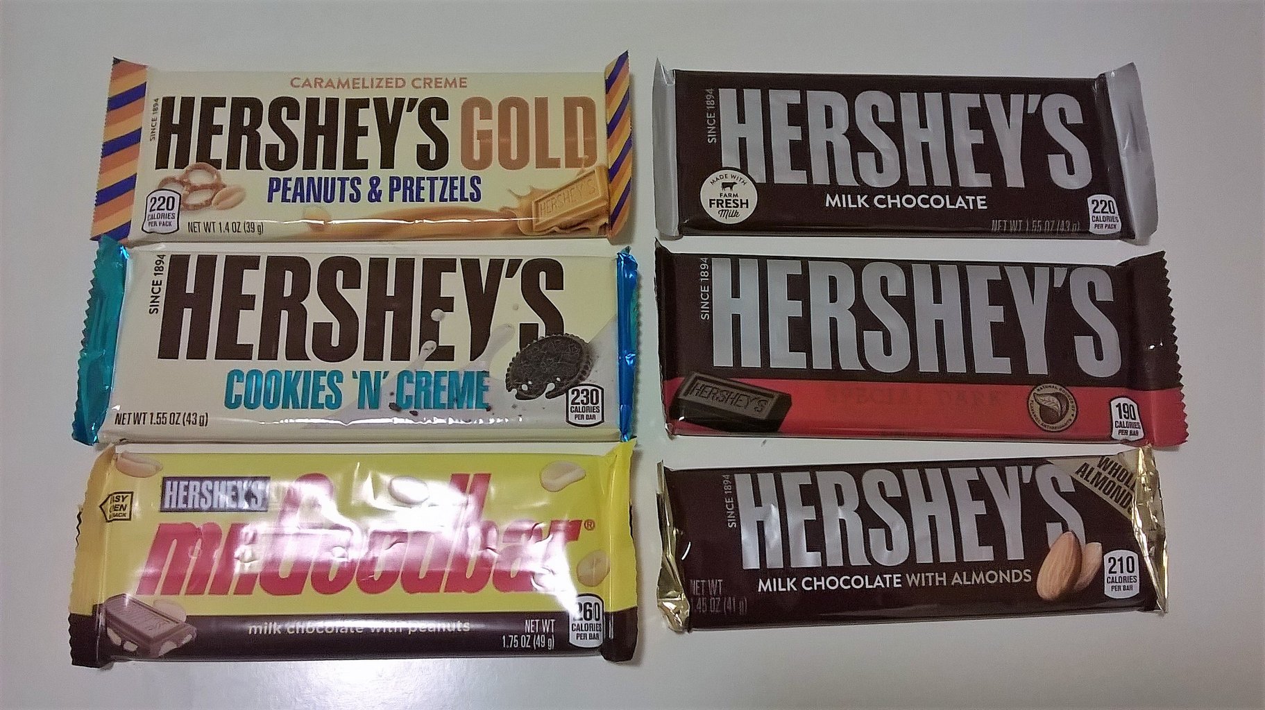 ハーシーの板チョコ８種食べ比べ : プー太郎