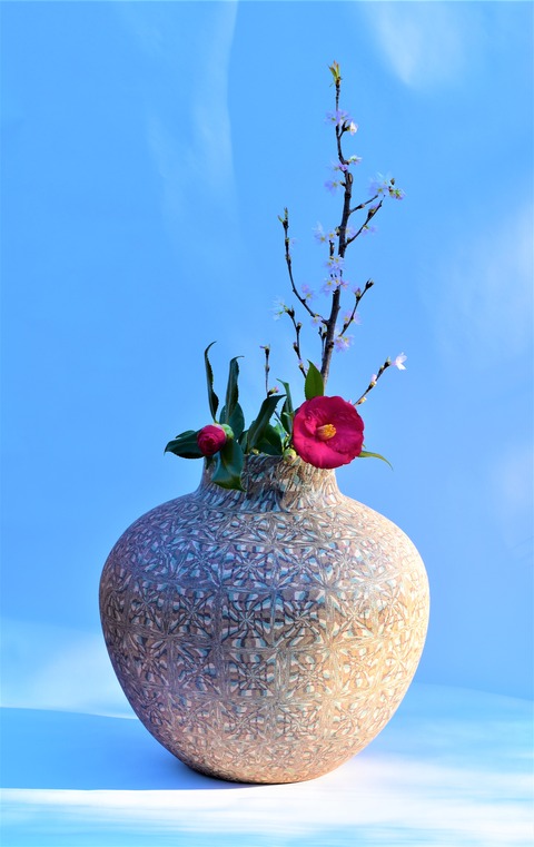 練上げ壺　花生け