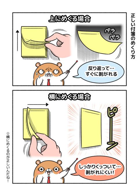付箋のめくり方