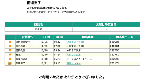 注文してから届くまで