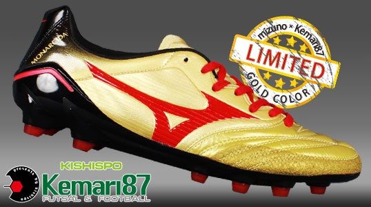 Mizuno サッカーシューズ レッド/ゴールド ゴールド×レッド】 ミズノ モナルシーダJP Kemari87 / KISHISPO