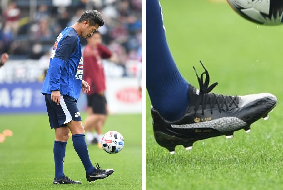 三浦知良がPUMAキングプラチナムのネイマールモデルを着用 三浦知良がPUMAキングプラチナムのネイマールモデルを着用
