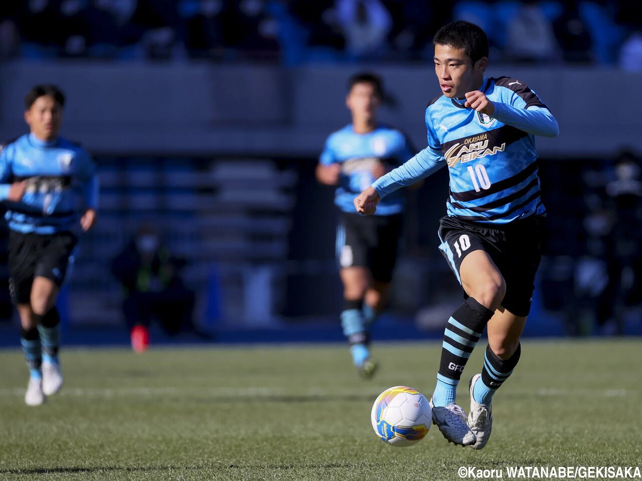岡山学芸館高校 サッカーシャツ 水色 長袖 岡山学芸館サッカーウェア