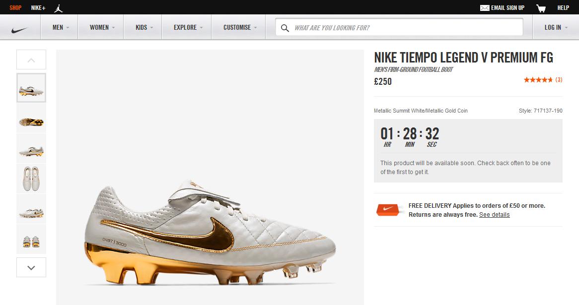 NIKE ロナウジーニョ ティエンポFGサイン入り写真 ナイキ ティエンポレジェンドFG R10 「Touch of Glod」｜サッカー