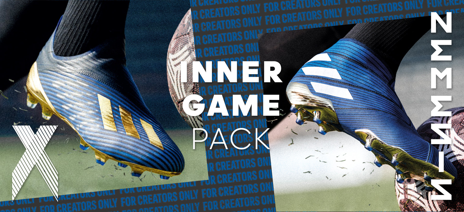 新色】 アディダス X19.1 & ネメシス19.1 FG ブルー INNER GAME PACK