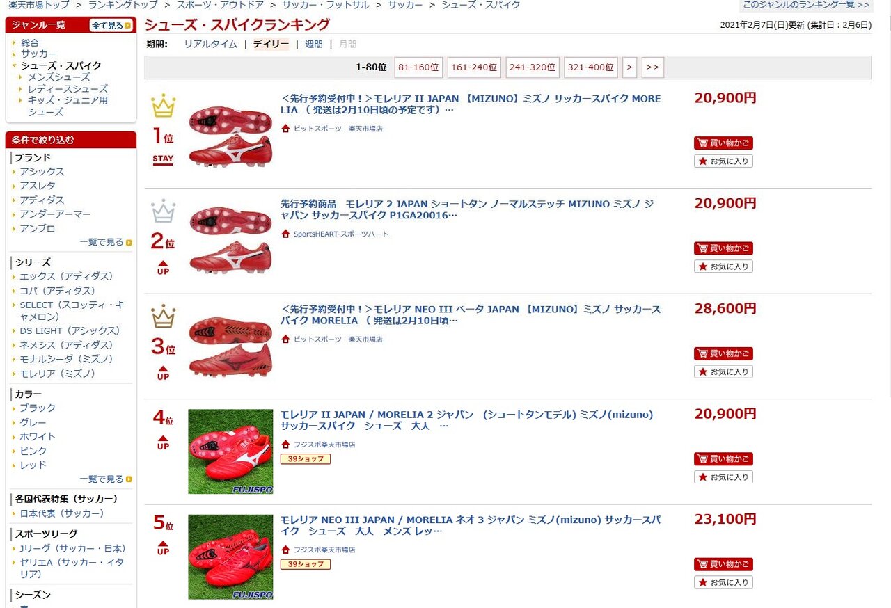 モレリア2JAPANとモレリアネオ3の赤色が今回も爆売れ中!予約 モレリア2JAPANとモレリアネオ3の赤色が今回も爆売れ中!予約