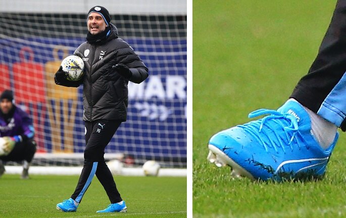 グアルディオラ限定着用！プーマ「キングプラチナムFG/AG」ブルー